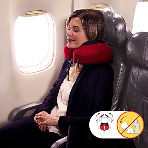 Cabeau Evolution S3 Travel Pillow – Straps to Airplane Seat – Ensures Your Head Won’t Fall Forward – Relax with Plush Memory Foam – Quick-Dry Fabric Keeps You Cool and Dry (Indigo)…