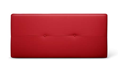 Cabecero de Madera Jazmin, tapizado Acolchado en Polipiel Color Rojo. Cabeceros Madera para Dormitorio | Cama Matrimonio | Cama Juvenil | Camas de 105 cm, 90 cm, 80 cm
