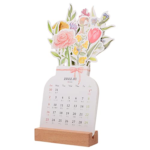 cabilock 1 Set 2022 Tarjetas de calendario Horario Calendario Calendario de escritorio con bandeja (color surtido)