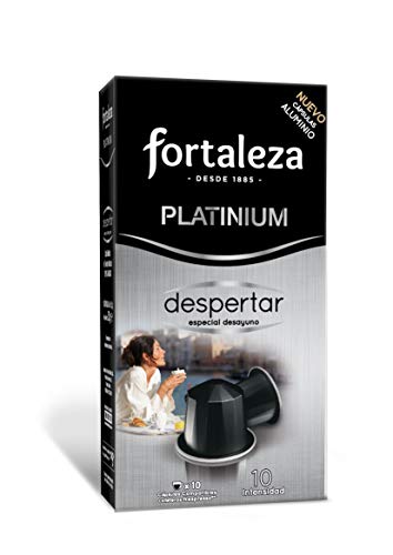 Café Fortaleza Platinium – Cápsulas Compatibles con Nespresso, de Aluminio, Sabor Despertar, Especial Desayuno, 100% Arábica, Tueste Natural, Pack 5x10 - Total 50 uds