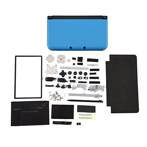 Caja de Carcasa Completa - Piezas de reparación de Carcasa de Cubierta de luz Kit de reemplazo de reparación Completo portátil para N-intendo 3D-S XL(Azul)
