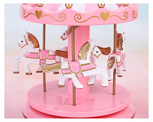 Caja de música de caballo de Carrusel clásica, cajas de música, juguetes para niños, niñas, regalo de Navidad, cumpleaños, boda, caja de música, lámpara de noche, decoración