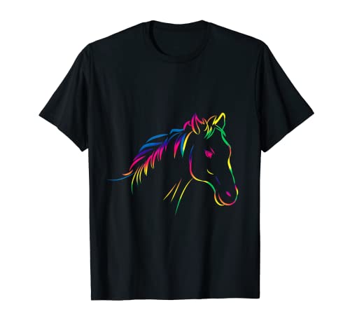 Camiseta colorida del arte de los caballos del montar para la gente que ama los caballos Camiseta