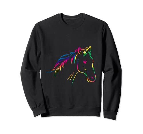 Camiseta colorida del arte de los caballos del montar para la gente que ama los caballos Sudadera