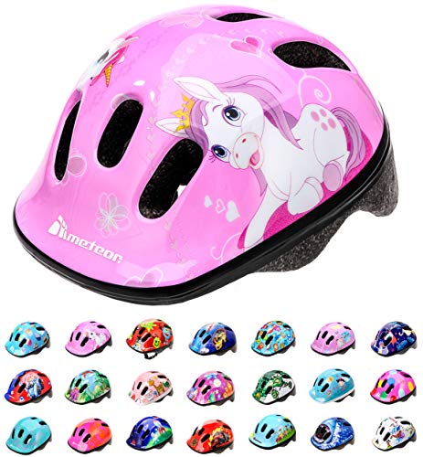 Casco Bicicleta Bebe Helmet Bici Ciclismo para Niño - Cascos para Infantil Bici Helmet para Patinete Ciclismo Montaña BMX Carretera Skate Patines monopatines MV6-2 (XS(44-48cm), Pony)