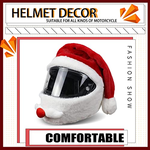 Casco de Navidad Cubierta de casco universal Decoración de casco de motocicleta de Navidad Santa Claus Decoración Adorno