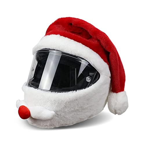 Casco de Navidad Cubierta de casco universal Decoración de casco de motocicleta de Navidad Santa Claus Decoración Adorno