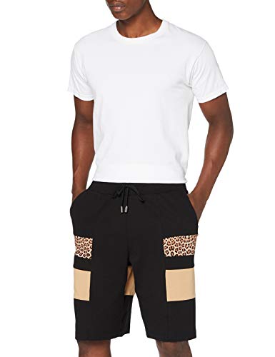 Cavalli Class Shorts Uomo Pantalones Cortos Informales, Negro, XL para Hombre