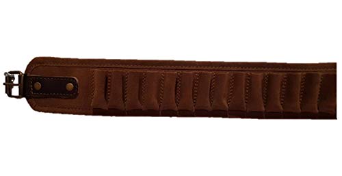 CAZA Y AVENTURA Canana Porta Cartuchos Fabricado en Serraje para Calibre 12 Talla 38 a 42