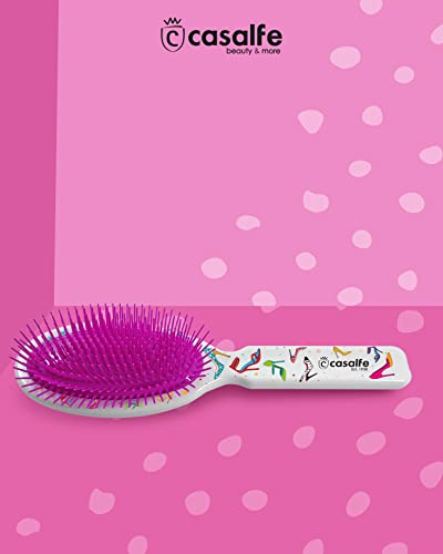 Cepillo neumático Casalfe resistente al secador con púas blanditas que cuidan el cabello sin romperlo y aportando salud y brillo. Fabricado en España.