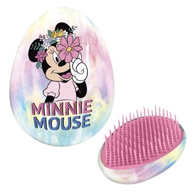 Cepillo ovalado de Minnie para niña y niña, peine desenredante de Disney