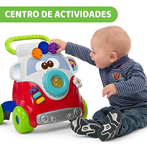 Chicco Happy Hippie, Andador Bebé Primeros Pasos 2 en 1 con Centro de Actividades, Correpasillos Bebé con Forma de Autobús con 4 Ruedas Grandes – Juguete Educativo Infantil, Juguetes Bebé 9-24 Meses