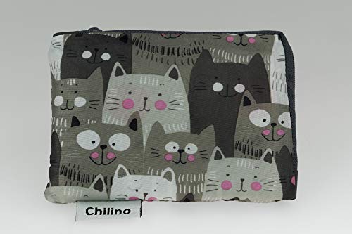 Chilino - Bolsa Plegable Reutilizable con Estampado de Gatos, respetuosa con el medioambiente, soporta un Gran Peso y Cuenta con una Gran Capacidad de Carga, 47 x 41 cm