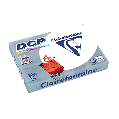 Clairefontaine 3801 - Pack de hojas, Blanco, A4, 125 hojas, 300 g/m2