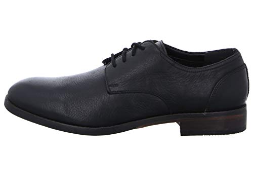 Clarks Flow Plain, Zapatos de Cordones Derby Hombre, Negro (Black Black), 43 EU