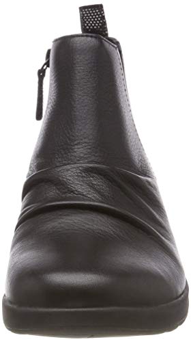 Clarks Un Adorn Mid, Botas Slouch Mujer, Negro (Black Leather), 39 EU