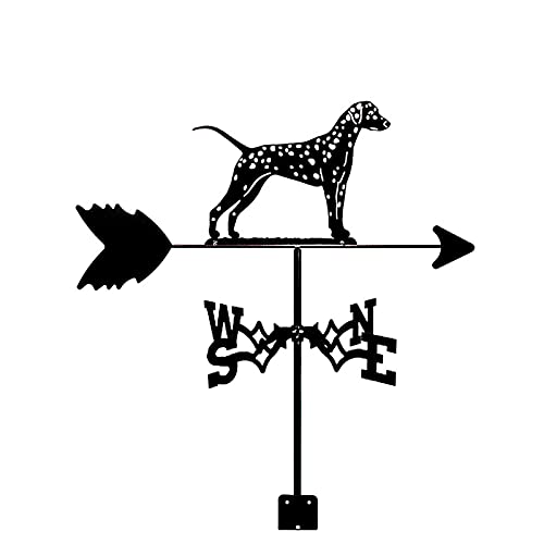 CNMJI Veletas De Viento Silueta De Cisne Negro Caballo De Valla Dálmata Acero Inoxidable Indicador De Dirección del Weathervane Decoración del Jardín Al Aire Libre Montaje En La Azotea,Dalmatian