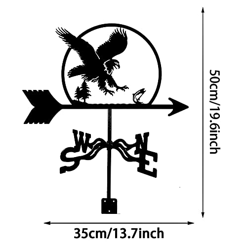 CNMJI Weathervanes Dálmata Caballo Mitológico Forma Veleta Herramienta De Medición Acero Inoxidable Veleta Indicador Dirección del Viento para Decoración De Jardines Y Granjas,Fisherman