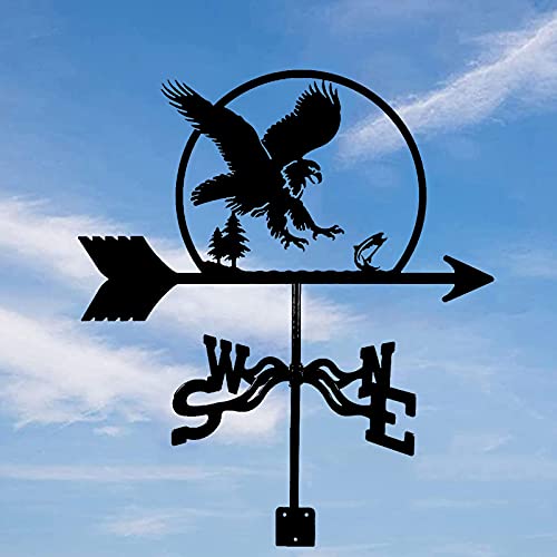 CNMJI Weathervanes Dálmata Caballo Mitológico Forma Veleta Herramienta De Medición Acero Inoxidable Veleta Indicador Dirección del Viento para Decoración De Jardines Y Granjas,Fisherman