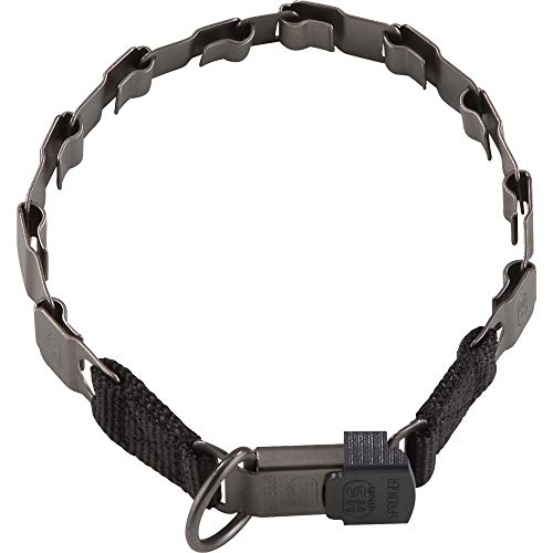 Collar de perro Sprenger "Neck-Tech Fun" con cierre ClicLock I Collar de perro de acero inoxidable, negro mate, cadena de eslabones planos intercambiables, 60cm