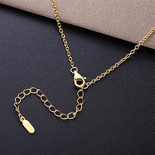 Collar en forma de U de herradura de plata 925 para mujer, collar en forma de U de cadena ajustable de Color dorado, piedra blanca y oro