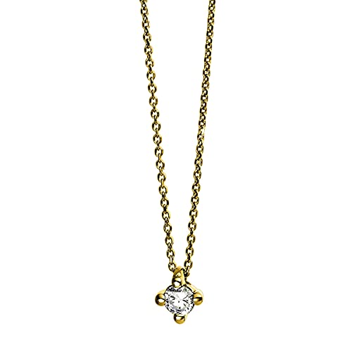 Collar Solitaire 750 Oro H: 4,2 mm Ancho: 3,3 mm Longitud: 42 cm Brillante 0,07 ct