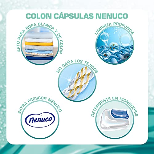 Colon Nenuco Detergente para la lavadora, adecuado para ropa blanca y de color, Formato cápsulas - 12 dosis