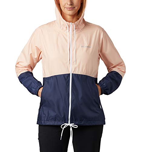 Columbia Flash Forward, Chaqueta cortavientos, Mujer, Rosa/Azul (Peach Cloud, Nocturnal), XL