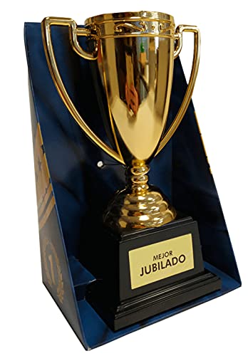 Copa Trofeo con Mensajes para Ocasiones Especiales, Original Y ECONÓMICO. Mensaje Mejor Jubilado