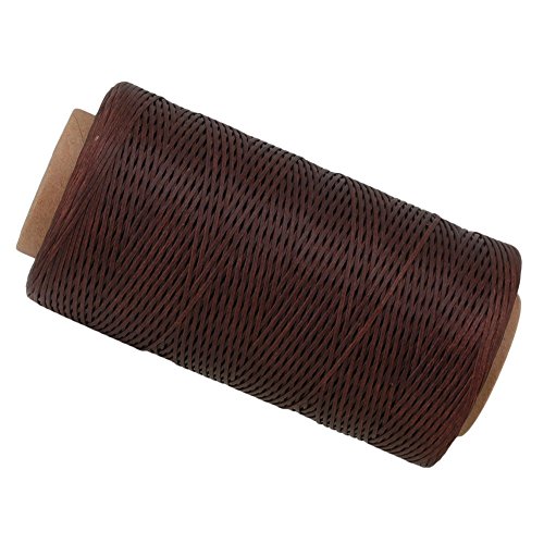 Cordón de hilo encerado para coser de cuero, 2 unidades, 260 m, 150D, 1 mm, con 7 piezas de agujas de coser a mano, para proyectos de manualidades, color negro, blanco, beige, negro y marrón
