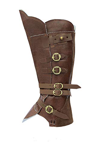 CP-Schuhe Polainas medievales para botas., color Marrón, talla Large