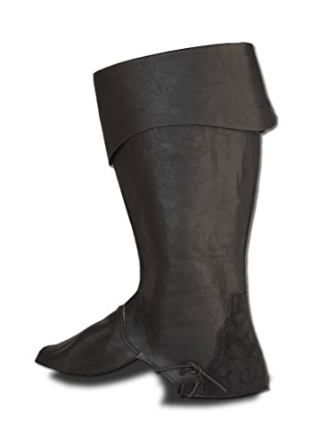 CP-Schuhe Polainas medievales para botas., color Negro, talla X-Large