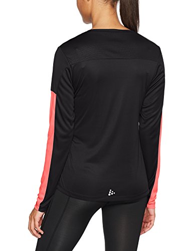 Craft Mujer Radiate LS tee W BL/Panic S Camisetas, Black/Panic, S