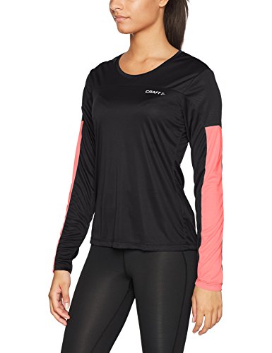 Craft Mujer Radiate LS tee W BL/Panic S Camisetas, Black/Panic, S