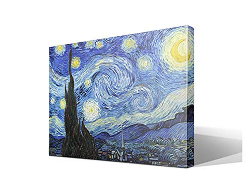 Cuadro Canvas La Noche Estrellada de Vincent Willem Van Gogh - Calidad HQ - 75 x 55