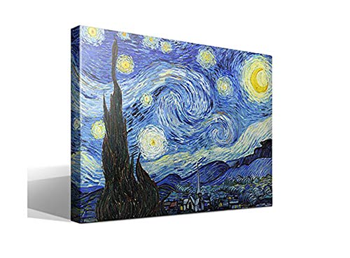Cuadro Canvas La Noche Estrellada de Vincent Willem Van Gogh - Calidad HQ - 75 x 55
