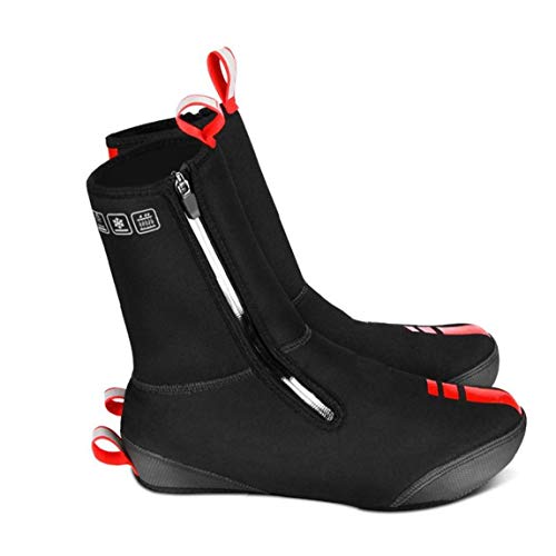 Cubrezapatillas Bicicleta a Prueba De Agua a Prueba De Viento Lana Forrada Zapatos De La Bici Caliente Camino De MTB Cubiertas Invierno De La Bicicleta Protector Térmico (Negro,