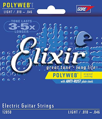 Cuerdas para guitarra eléctrica Elixir® Strings con recubrimiento POLYWEB®, calibre ligero (.010-.046)