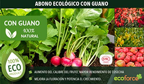 CULTIVERS Abono con Guano Ecológico de 25 kg. Fertilizante Universal para Plantas de Origen 100% Orgánico y Natural para Huerto y Jardín. Alta concentración de NPK