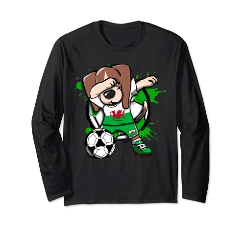 Dabbing Beagle Perro Gales Fútbol Jugador Dab Sport Deporte Manga Larga