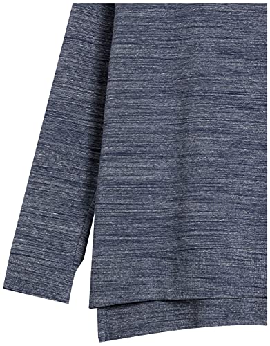 Daily Ritual Terry Cotton and Modal Dorito High-Low Sweatshirt Novelty-Athletic-Sweatshirts, Azul Marino (Navy Space Dye), US S (EU S - M)