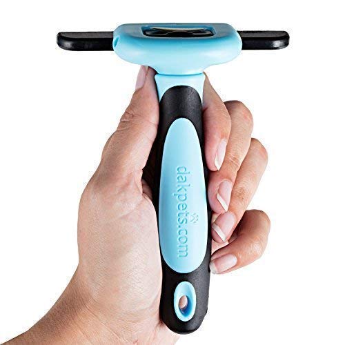 DakPets FURblaster - Cepillo de Aseo para Perros Pequeños, Medianos y Grandes + Gatos con Pelaje Corto a Largo, Color Azúl