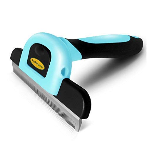 DakPets FURblaster - Cepillo de Aseo para Perros Pequeños, Medianos y Grandes + Gatos con Pelaje Corto a Largo, Color Azúl