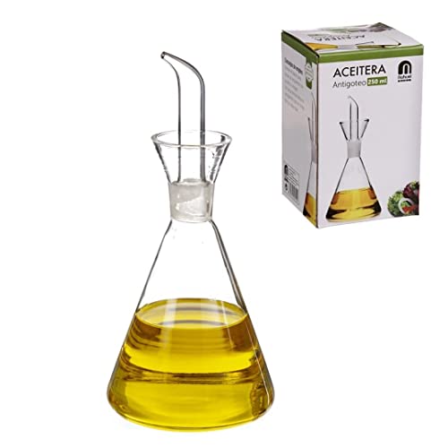 D'CASA dcasa-Aceitera antigoteo Cristal 250 CC en Caja, 250ml