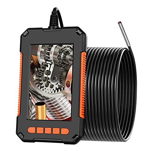 DDENDOCAM Endoscopio Industrial, cámara de inspección de boroscopio de 3.9 mm, cámara de Serpiente HD 1080P con Pantalla de 4.3 '' con 6 Luces LED, Cable semirrígido, Tarjeta TF de 32 GB (10M)
