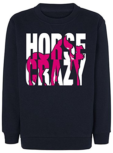 De cabeza de caballo Crazy ' de cabeza de caballo-para montar a caballo con el sudor-shirts colores plateado y rosa diseño de impresión redondas con purpurina
