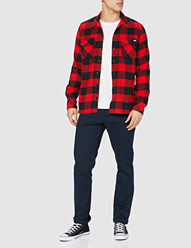 Dickies Streetwear Male Shirt Sacramento, Camisa Deportiva Para Hombre, Rojo, Mediano (M)