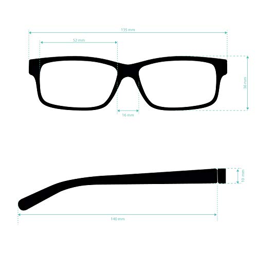 DIDINSKY Gafas de Presbicia con Filtro Anti Luz Azul para Ordenador. Gafas Graduadas de Lectura para Hombre y Mujer con Cristales Anti-reflejantes. Graphite +1.0 – THYSSEN