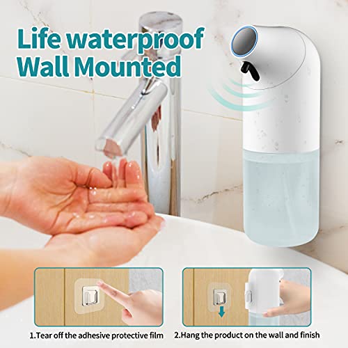 Dispensador de jabón automático, dispensador de jabón sin contacto de gran capacidad, montaje en pared, funcionamiento de batería impermeable para cocina, hotel, baño