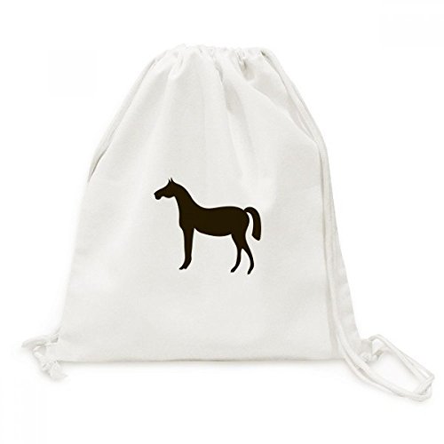 DIYthinker Representación Negro Animal Lona del Caballo del morral del Lazo de Viaje Bolsas de la Compra